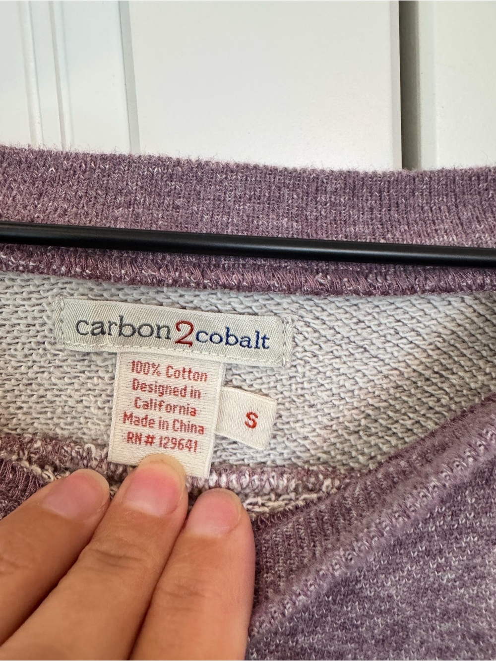 Carbon2Cobalt Oversized 100% Cotton Heather Plum Sweatshirt - Size Small - Picture 2 of 6